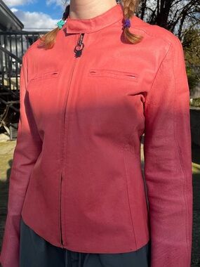 Vintage Diesel Pink Leather Jacket